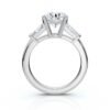 925 Sterling Silver Three Stone Tapered Baguette Diamond Engagement Ring - Image 7