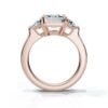 925 Sterling Silver Three Stone Trapezoid Diamond Engagement Ring - Image 3
