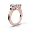 925 Sterling Silver Three Stone Trapezoid Diamond Engagement Ring - Image 5