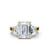 925 Sterling Silver Three Stone Trapezoid Diamond Engagement Ring - Image 8