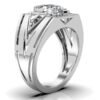 925 Sterling Silver Three Stone Triangle Diamond Engagement Ring - Image 3