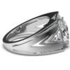 925 Sterling Silver Three Stone Triangle Diamond Engagement Ring - Image 4