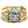 925 Sterling Silver Three Stone Triangle Diamond Engagement Ring - Image 6
