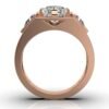925 Sterling Silver Three Stone Triangle Diamond Engagement Ring - Image 9