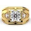 925 Sterling Silver Three Stone Triangle Diamond Engagment Ring
