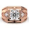925 Sterling Silver Three Stone Triangle Diamond Engagment Ring - Image 4