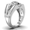 925 Sterling Silver Three Stone Triangle Diamond Engagment Ring - Image 7