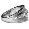925 Sterling Silver Three Stone Triangle Diamond Engagment Ring - Image 8