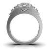 925 Sterling Silver Three Stone Triangle Diamond Engagment Ring - Image 9