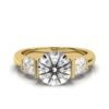 925 Sterling Silver Three Stone Trillion Diamond Ring