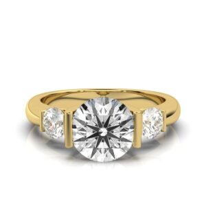 925 Sterling Silver Three Stone Trillion Diamond Ring