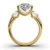925 Sterling Silver Three Stone Trillion Diamond Ring - Image 3