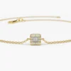 Station bracelet with premium CZ diamond stones in baguette and round cuts