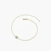 Tiny baguette and round diamond bracelet in 925 sterling silver with gold plating