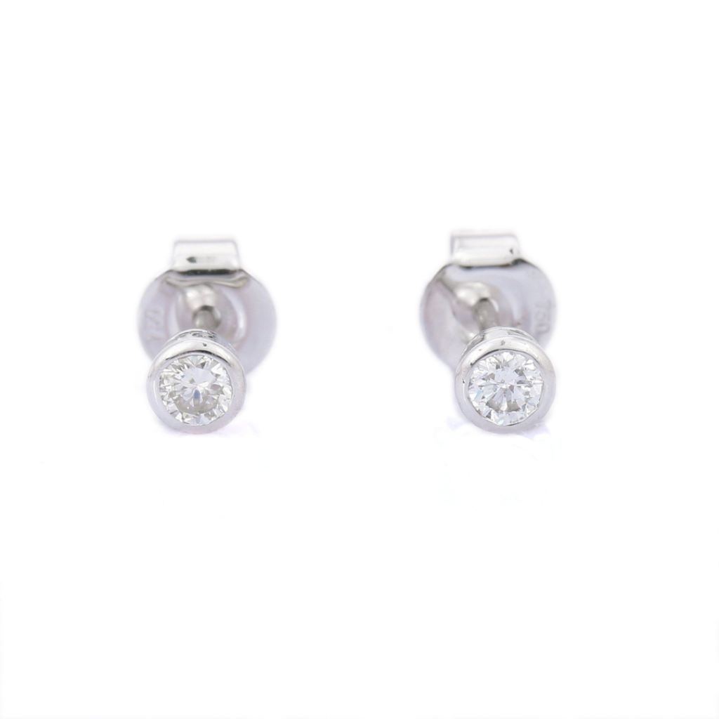925 Sterling Silver Tiny Diamond Studs