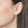 Bezel-set premium CZ diamond stud earrings