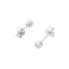 Two-stone tiny diamond stud earrings