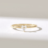 Sterling silver promise ring with premium CZ diamond pave detailing