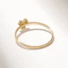 Dainty ring with premium CZ diamonds in a simple trefoil shape