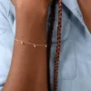 Tiny pearl bracelet in 925 sterling silver with thick gold plating