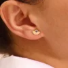 Petite sapphire earrings designed for second piercings or stacked styling