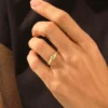 Sterling silver tiny star ring with thick gold plating