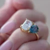 Gold-plated silver engagement ring with twisted band detail