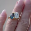 Toi et Moi ring with facing pear-shaped stones