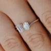 Sterling silver ring with pave-set premium CZ diamonds