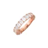 925 Sterling Silver Topaz Emerald Cut 3/4 Band - Image 2