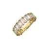 925 Sterling Silver Topaz Emerald Cut 3/4 Band - Image 3