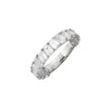 925 Sterling Silver Topaz Emerald Cut 3/4 Band - Image 4