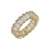 925 Sterling Silver Topaz Emerald Cut Eternity Band