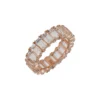 925 Sterling Silver Topaz Emerald Cut Eternity Band - Image 4