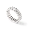 925 Sterling Silver Topaz Emerald Cut Eternity Band - Image 6