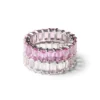 925 Sterling Silver Topaz Emerald Cut Eternity Band - Image 8