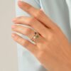 925 sterling silver triangle agate ring with subtle modern styling