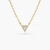 925 Sterling Silver Triangle Cut Diamond Solitaire Necklace
