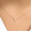 925 Sterling Silver Triangle Cut Diamond Solitaire Necklace - Image 7