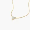Gold plated sterling silver necklace with structured triangle pendant