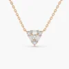 Triangle shaped pendant necklace with detailed pave stone setting