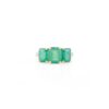 925 Sterling Silver Trillion Emerald Diamond Wedding Ring