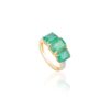 925 Sterling Silver Trillion Emerald Diamond Wedding Ring - Image 3