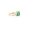 925 Sterling Silver Trillion Emerald Diamond Wedding Ring - Image 4