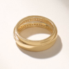 925 Sterling Silver Triple Band Pave Diamond Ring: Thick Half Eternity Wedding Band - Image 7
