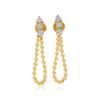 925 Sterling Silver Triple Diamond Ball Chain Loop Earring