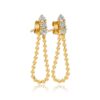 925 Sterling Silver Triple Diamond Ball Chain Loop Earring - Image 2