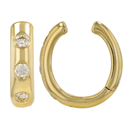 925 Sterling Silver Triple Diamond Ear Cuff