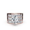 925 Sterling Silver Triple Shank Diamond Ring