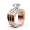 925 Sterling Silver Triple Shank Diamond Ring - Image 3